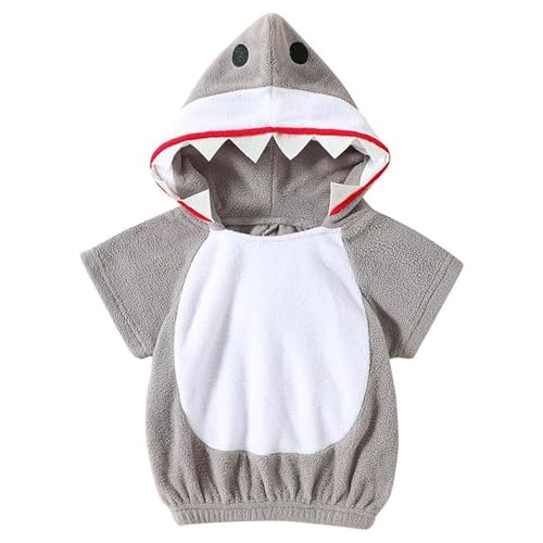 Hai-Kostüm – Hai-Halloween-Kostüm | Kinderkostüm Hai Kapuzenpullover | Cosplay- -Outfit | Waschbares Hai-Kostüm | Wiederverwendbares Hai-Kostüm | Flexibler Hai-Strampler | Verstellbares Hai-Kostüm von Alwida