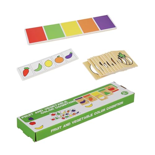 Holzpuzzles Obst und Gemüse,Obst-Gemüse-Puzzle - Passende Gemüse-Puzzles für Kleinkinder | Lernpuzzle aus Holz zum Erkennen von Lebensmitteln für Kleinkinder ab 3 Jahren von Alwida