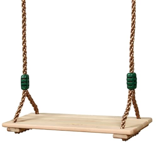 Innenschaukel Pastoral – Baumschaukel aus Holz | Polierte Schaukel | Stil Holzschaukel | Umweltfreundliche Kinderschaukel mit verstellbarem Seil | Holzschaukel-Set für drinnen, draußen, Spielplatz, An von Alwida