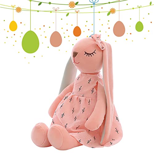 Kaninchen-Kuscheltier - Kaninchen-Plüsch-Puppenspielzeug | 35 CM rosa Kaninchenspielzeug, Kaninchen-Kuscheltier für Kinder, Plüschpuppenspielzeug, Hase mit schönem Rock, für Mädchen-Kindergeburtstagsg von Alwida