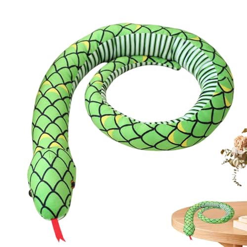 Plüschschlangenspielzeug,Schlangenplüschspielzeug - Realistisches Tierschlangen-Plüsch-Boa-Spielzeug | 62,9 Zoll riesige Plüschschlange Kuscheltier Schlangenkissen Puppenspielzeug Fake Snake Home Hall von Alwida