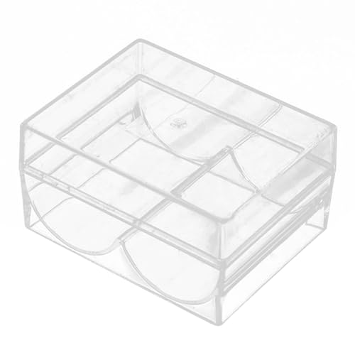 Poker-Tablett-Etui, transparent, 1/2 Stück, Pokertablett für wiederverwendbare Spielkarten, Poker-Vitrine, Aufbewahrungsbox für Chips, Poker-Tablett-Etui, Ständer D von Alwida