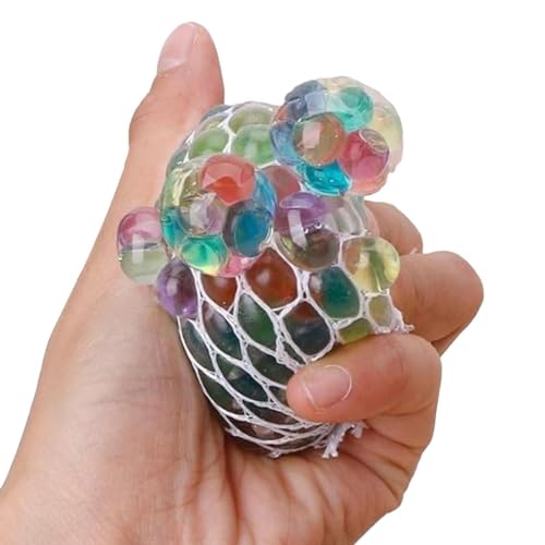 Regenbogen-Quetschball – Trauben-Mesh-Stressball | Bunte Mesh-Trauben-Stressbälle, sensorisches Spielzeug | Weiche elastische Stretch-Bälle, Quetschspielzeug, Partygeschenke für und Mädchen, He von Alwida