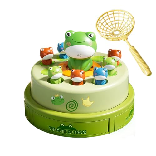 Springendes Frosch-Spielzeug – ABS-springendes Frosch-Spielzeug-Set | Klang- und hellgrünes Frosch-Hüpfspielzeug | Ton- und Licht-Frosch-Katapult-Karnevalsspiel, interaktives Spielzeug zum Hüpfen grün von Alwida