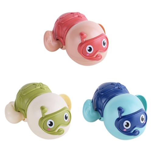 3Pcs Baby Badespielzeug Wind Up Badespielzeug Badewanne Spielzeug Badeschwimmer Spielzeug für Jungen Mädchen Badeschwimmer Spielzeug für 0 1 2 3 4 Jahre alt Badezeit Dusche Geschenke (Schildkröte) von Alwodici