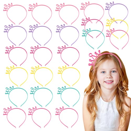 Bunte Stirnbänder 24Pcs Glitter Kunststoff Haarreifen Kopfbedeckungen Zubehör Partyzubehör Geschenk für Mädchen Teenager Kleinkinder Kinder Geburtstag Halloween Weihnachten (B) von Alwodici