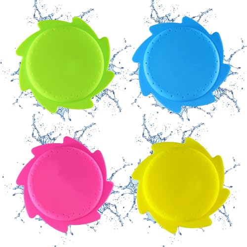 Wasser Frisbee 4 PCS bunte Silikon Frisbee für Kinder Wasser Wurfscheibe aus Schaumstoff und Silikon Outdoor Sport Wasser Pool Strand Park Spielzeug Geschenk für Kinder Jungen Mädchen (Farbig) von Alwodici