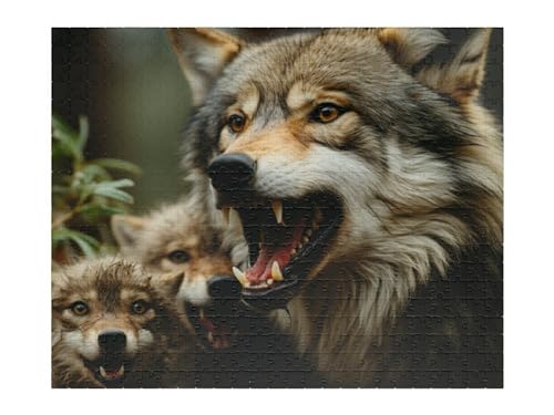 AmNooL Wolf-Puzzle, Holzpuzzles, Pädagogisches Lernspielzeug, Puzzle-Lernspiele Für Erwachsene, Lustiges Spiel, Spielzeug Für Jugendliche, Kinder, Familie/5/(1000 Pieces) von AmNooL