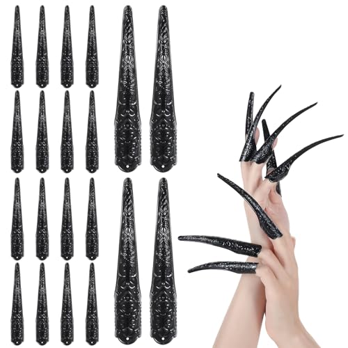 Amabro Halloween-Fingerkrallen, verstellbare Halloween-Gelenkfinger, Nagelspitzenverlängerung neuartige Hexenfinger-Katzenkralle Cosplay-Kostüm lustige Foto-Requisiten für Party-Dekorationen(20 Stück) Amabro Halloween-Fingerkrallen, verstellbare Halloween-Gelenkfinger, Nagelspitzenverlängerung neuartige Hexenfinger-Katzenkralle Cosplay-Kostüm lustige Foto-Requisiten für Party-Dekorationen(20 Stück) von Amabro