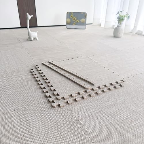 Puzzle-Übungs-Spielmatte Mit Ineinandergreifenden Teppichfliesen Aus Eva-Schaum, Vielseitig Verwendbare Weiche Quadrate, Schaumstoff-Bodenmatten, 80 Stück(Size:30x30x1cm,Color:Aprikose) von Amacthysh