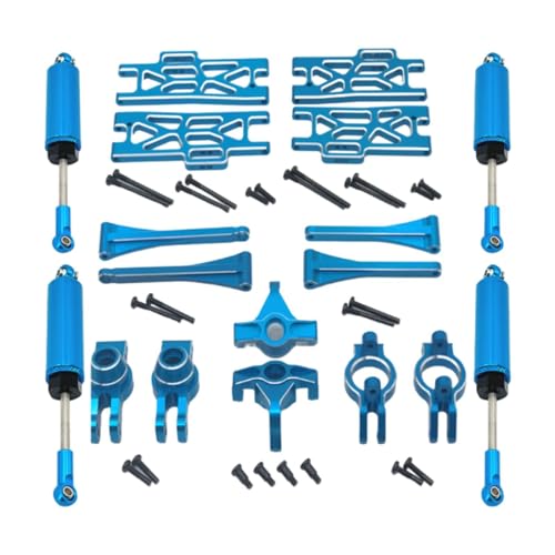 Amagogo 1/10 1/12 RC Auto Upgrade Set Nachrüstung Zubehör Ersatz Kits Vorne Hinten Schwinge für Wltoys 104018 12402 Modell LKW, BLAU von Amagogo