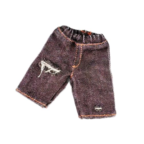 Amagogo 1/12 Jeansshorts für männliche Puppen, Puppen-Anzieh-Puppenzubehör, Rollenspiel für Kinder für 6-Zoll-Figuren, Schwarz mit Löchern von Amagogo