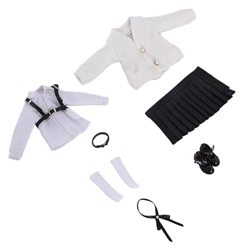 Amagogo 1/12 Maßstab Figur Puppe Schuluniform Set Action Figur Kleidung Modisch Stilvolles Kostüm für 6 Zoll Frauen Figur Zubehör, Schwarz von Amagogo