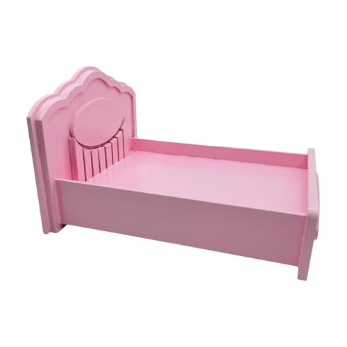 Amagogo 1/12 Prinzessin Dollhouse Bed Dollhouse Dekoration Orament Photography Prop Kinder tun Spiel Spielzeug Miniatur Spielzeugbett Holz, Rosa von Amagogo