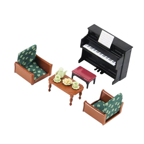 Amagogo 1/12 Puppenhaus Mini-Sofa, Klavier, Miniatur-Sofa, Schlafzimmer-Dekor, Kindergeschenk, Mini-Möbel, Mini-Teetisch für Flur, Schlafzimmer von Amagogo