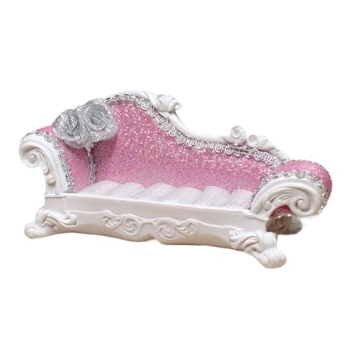 Amagogo 1/12 Puppenhaus Sofa Miniatur 14x8x5cm für Rollenspiele Und Dekoration, Rosa Rückenlehne von Amagogo