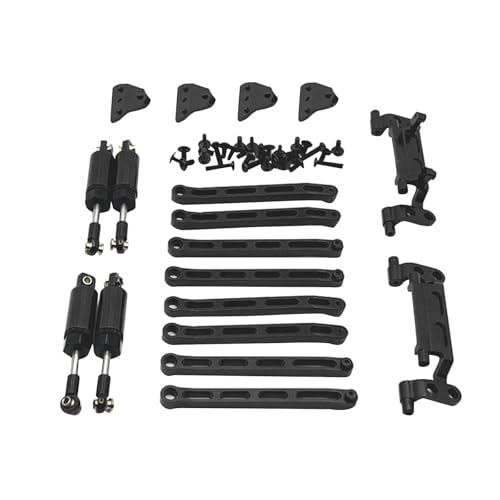 Amagogo 1/12 RC Auto Metall Upgrade Kits Stoßdämpfer Halterung Zubehör Ersatzteile Vordere und Hintere Spurstange Sitz Spurstangen für MN78 Crawler, Schwarz von Amagogo