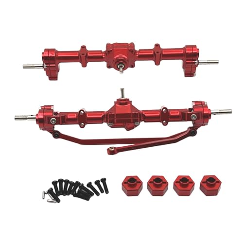 Amagogo 1/12 Reparaturteil für Vorder- und Hinterachssatz, praktische 12-mm-Anschlussbrückenwelle, Komplettsatz für RC-Auto für MN168, ROT von Amagogo