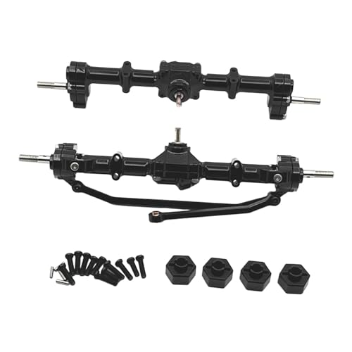 Amagogo 1/12 Reparaturteil für Vorder- und Hinterachssatz, praktische 12-mm-Anschlussbrückenwelle, Komplettsatz für RC-Auto für MN168, Schwarz von Amagogo