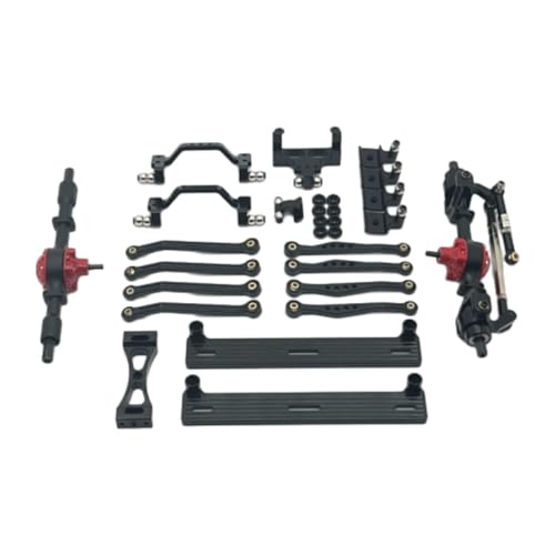 Amagogo 1/16 RC-Upgrade-Kit, Ersatzteil für die Lenkservohalterung, Stoßdämpferhalterung aus Metall, Vorder- und Hinterachsbaugruppe für, Schwarz von Amagogo