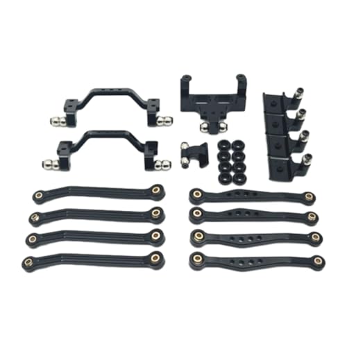 Amagogo 1/16 RC Upgrades Kit Vorderer und Hinterer Stoßdämpferturm Metall Reparaturteil Upgrades Kit Lenkgestänge Set für RC Auto DIY Zubehör, Schwarz von Amagogo