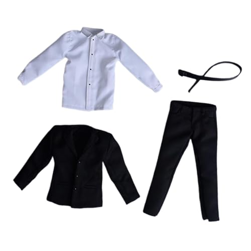 Amagogo 1/6 Scale Mens passt gleichmäßige Langhülle Langhülle Top Uniform Realistic Decklack mit Hosen für 12 -Zoll -Aktionsfiguren Accessoire, Kurzer Mantel von Amagogo