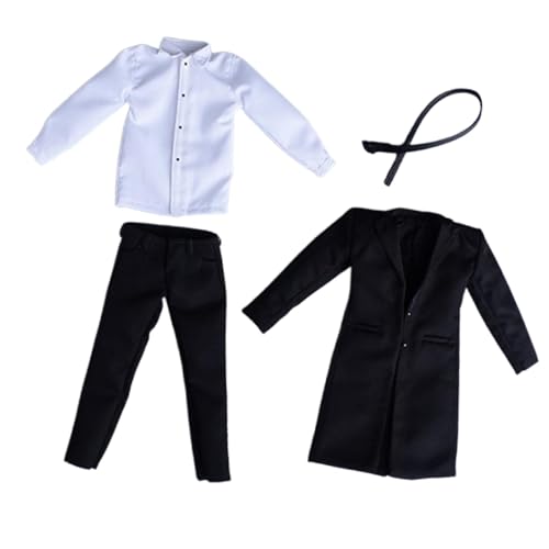 Amagogo 1/6 Scale Mens passt gleichmäßige Langhülle Langhülle Top Uniform Realistic Decklack mit Hosen für 12 -Zoll -Aktionsfiguren Accessoire, Langer Mantel von Amagogo