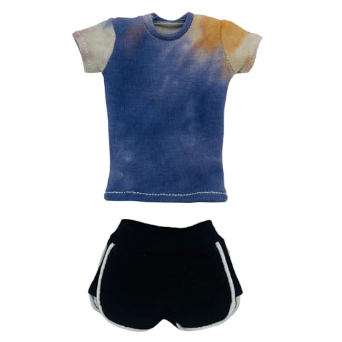 Amagogo 1/6 -Skala Kurzarm -Hemd mit Shorts Casual Short Sleee Stylish Cosplay Sommertimen für 12 -Zoll -Puppenmodell -Figuren, Blau von Amagogo