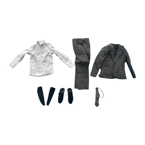 Amagogo 1/6 Slim Fit Anzug-Set, Jacke, Hose mit Krawatte, Cosplay-Socken, Hemd, Schuhe für 12'' männliche Puppen, Puppenfigur, Zubehör, Kostüm von Amagogo