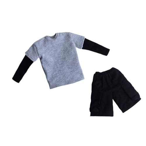 Amagogo 1/6 männliche Figur Kleidung Miniaturpuppen Kleidung Casual Wear Hosen Mode Langarm Sweatshirt Kostümzubehör für 12 '' '' ', Oberen Hosen von Amagogo