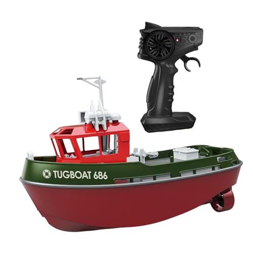 Amagogo 1/72 RC Tugboat Spiel Wasserspielzeug 2,4 GHz Hochgeschwindigkeit RC -Boots Fernbedienungs -Kontrollboot für Lakes River Jungen Mädchen Kinder Wasser, GrÜn von Amagogo