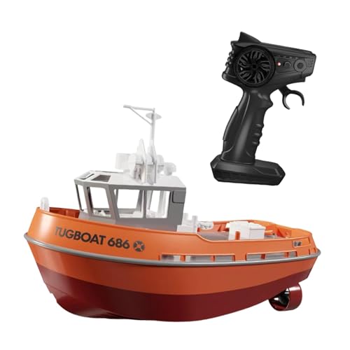 Amagogo 1/72 RC Tugboat Spiel Wasserspielzeug 2,4 GHz Hochgeschwindigkeit RC -Boots Fernbedienungs -Kontrollboot für Lakes River Jungen Mädchen Kinder Wasser, Orange von Amagogo