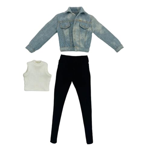 Amagogo 1: 6 Skala Frau Jean Jacke Action Puppe Casual Clothes für 12 -Zoll -Actionfigur Kostüm, Blau von Amagogo