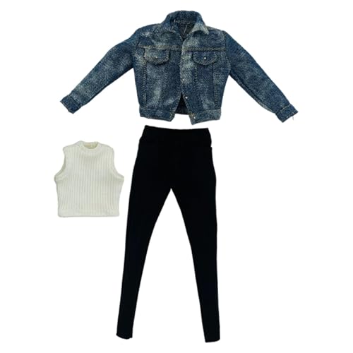 Amagogo 1: 6 Skala Frau Jean Jacke Action Puppe Casual Clothes für 12 -Zoll -Actionfigur Kostüm, Dunkelblau von Amagogo