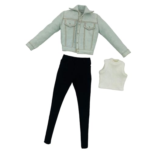 Amagogo 1: 6 Skala Frau Jean Jacke Action Puppe Casual Clothes für 12 -Zoll -Actionfigur Kostüm, Hellblau von Amagogo