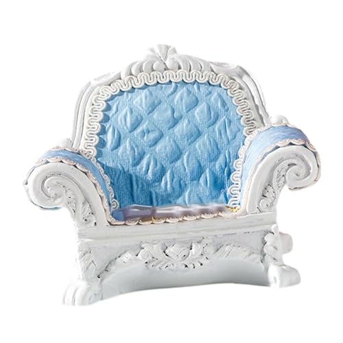 Amagogo 1:12 Puppenhaus Luxus Einzelsofa Miniatur 3,9x3,3 Zoll Mehrzweck Schmuck Organizer, Blau von Amagogo