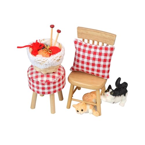 Amagogo 1:12 Puppenhaus Miniatur Stuhl Set Mini Runder Hocker Stuhl Spielzeug Mini Geschenke Spielset Esstisch Stuhl Modell für Kinder Kinder, Style C von Amagogo