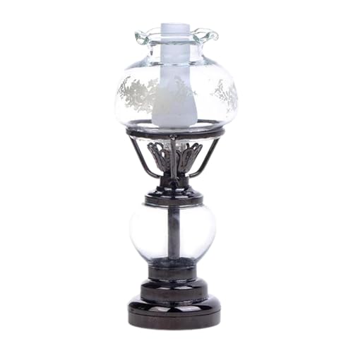 Amagogo 1:12 Puppenhaus Tischlampe Puppenhaus Leuchte Ornamente Geschenk Simulation Modell Rollenspiel Spielzeug, für Desktop Wohnzimmer, Schwarz von Amagogo