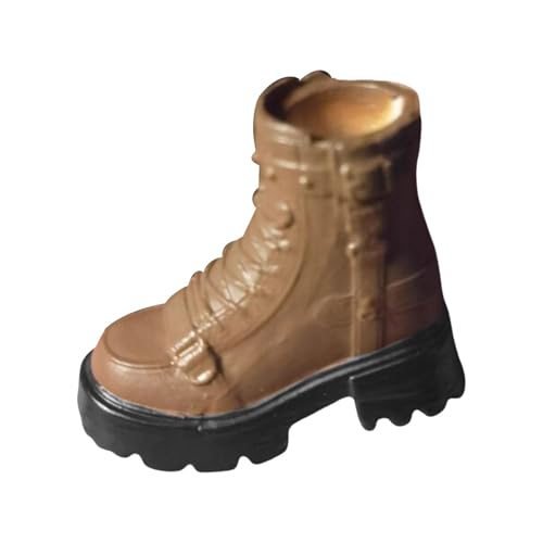 Amagogo 1:12 Skala Women's Boots Schuhe, weibliche Figurenstiefel, Accessoires, lässige Puppen verkleiden stilvolle Arbeitsstiefel für Actionfiguren, Khaki von Amagogo