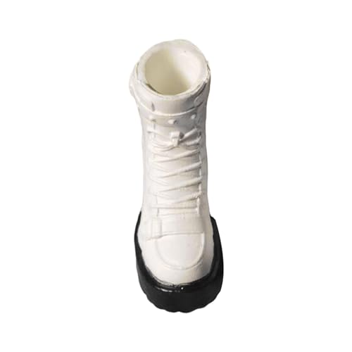 Amagogo 1:12 Skala Women's Boots Schuhe, weibliche Figurenstiefel, Accessoires, lässige Puppen verkleiden stilvolle Arbeitsstiefel für Actionfiguren, Weiß von Amagogo