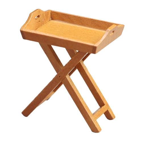 Amagogo 1:12 puppenhaus Obst Tablett Modell Holz mit Ständer Spielzeug Hause Ornamente Leben Szene Puppe Zubehör Dekoration Küche, Dunkelbraun von Amagogo