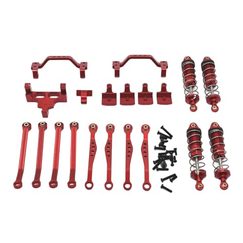 Amagogo 1:16 RC Auto Metall Upgrade Kits Vordere und Hintere Stoßdämpfer Halterungen Praktische Ersatzteile Auto Modell Stoßdämpfer für JA11 Crawler, Rot von Amagogo