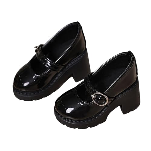 Amagogo 1:4 Schuhe mit Absatz, Puppendekoration, PU-, Flexibilität, Kostüme, Modekoordination, pädagogische Modeschuhe, Damenschuhe, Schwarz von Amagogo