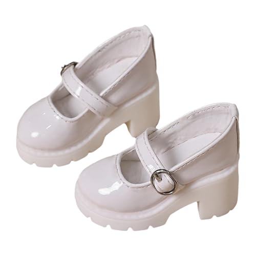 Amagogo 1:4 Schuhe mit Absatz, Puppendekoration, PU-, Flexibilität, Kostüme, Modekoordination, pädagogische Modeschuhe, Damenschuhe, Weiß von Amagogo