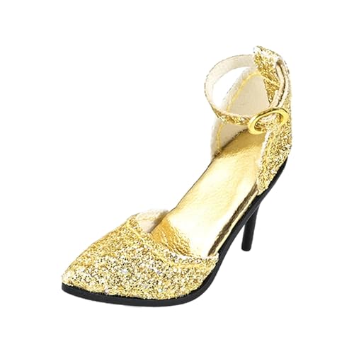 Amagogo 1:6 High Heel Schuhe Handgemachtes Spielzeug, Puppen Deko Accessoires, Miniatur Modell fürfür 12in Puppenmodell Figuren Körper Anzieh, Gold von Amagogo