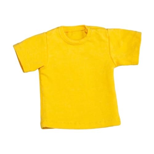 Amagogo 1:6 männliche Figur Kleidung Handgemachtes T-Shirt Kurzarm Modekostüm Miniatur-Outfits Paarkleidung für 12'' Figuren, Gelb von Amagogo