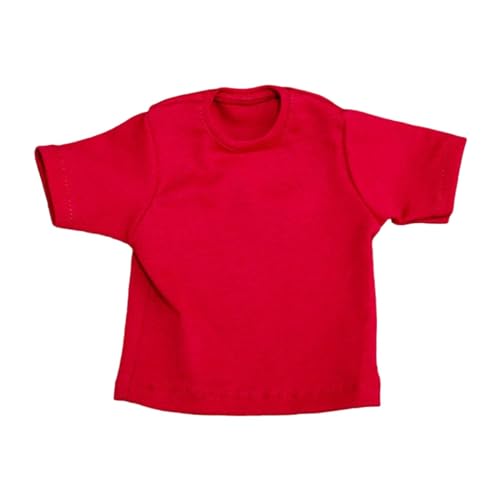 Amagogo 1:6 männliche Figur Kleidung Handgemachtes T-Shirt Kurzarm Modekostüm Miniatur-Outfits Paarkleidung für 12'' Figuren, Rot von Amagogo