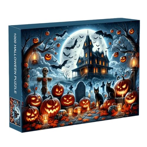 Amagogo 1000 Teile Halloween-Albtraum-Puzzle, Partyzubehör für die Heimdekoration, vielseitiges Geschenk für die Familie, für Erwachsene, Ornament von Amagogo