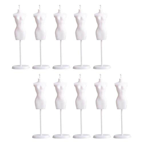 Amagogo 10x Kleiderbügel 1:6 Puppenhaus Miniatur Mannequin Ständer für Kinder Kinder Kleid Display Unterstützung Halter für Schneiderin Nähen, Weiß von Amagogo