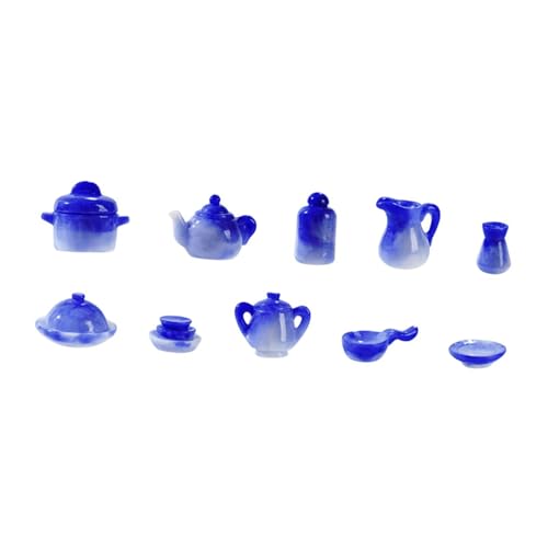 Amagogo 10x Maßstab 1:12 Puppenhaus Miniatur Tee-Set Rollenspiel Spielzeug Simulation Geburtstagsgeschenk Teekanne Tasse Teller für Zuhause Schlafzimmer Dekor von Amagogo